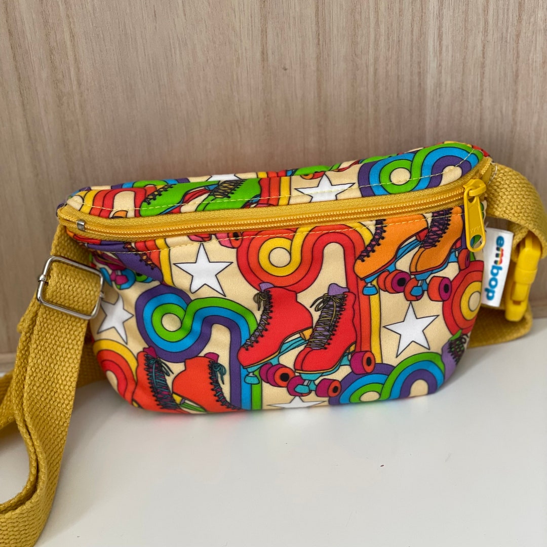 Retro Roller Skate Bum Bag, Roller Skate Waist Bag, Rainbow Skater Bag