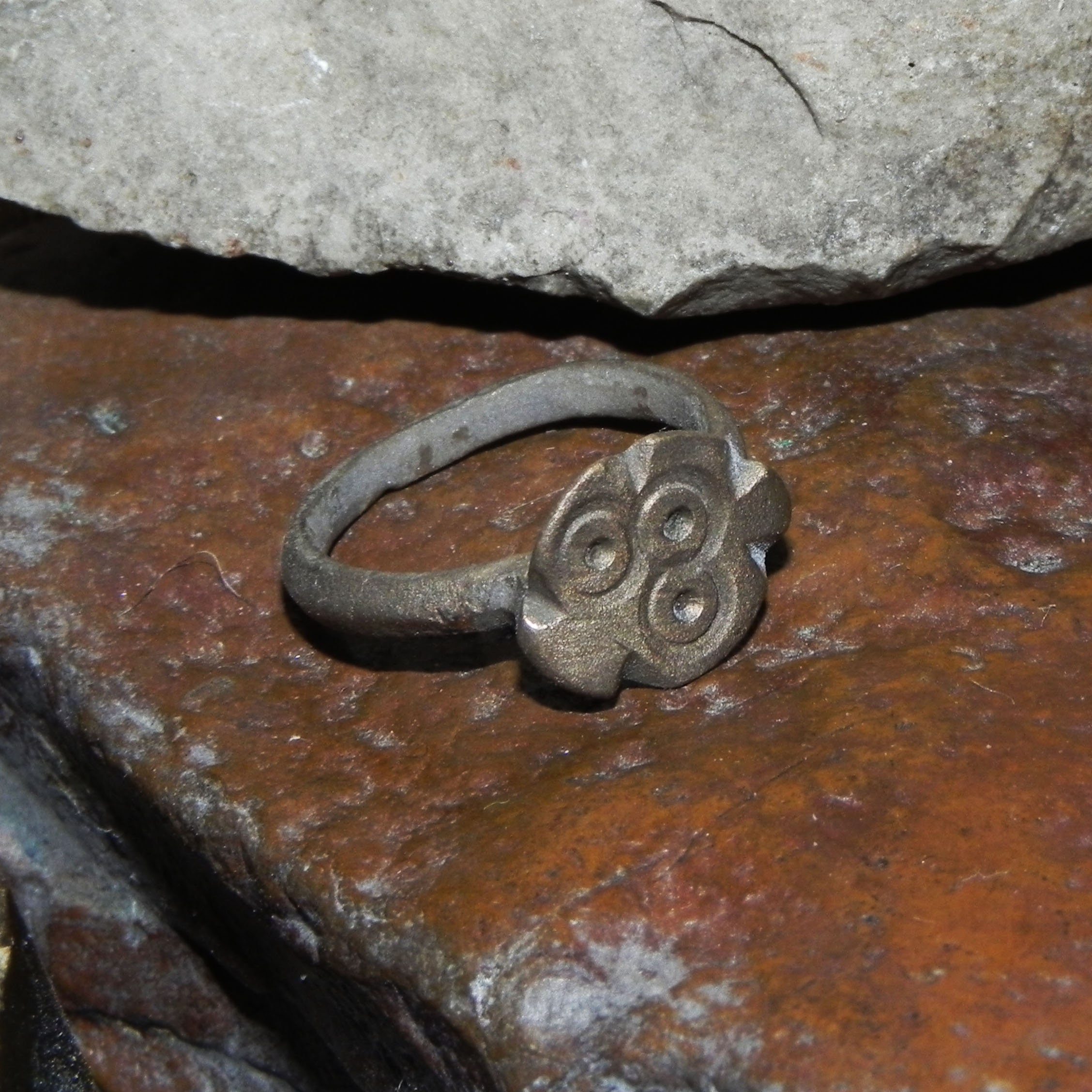 Rare antique ring with pagan symbols. Ancient bronze ring. Etsy
