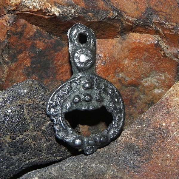 Historic Viking jewelry in the shape of the moon/ 9-11 century/ Women's antique necklace.