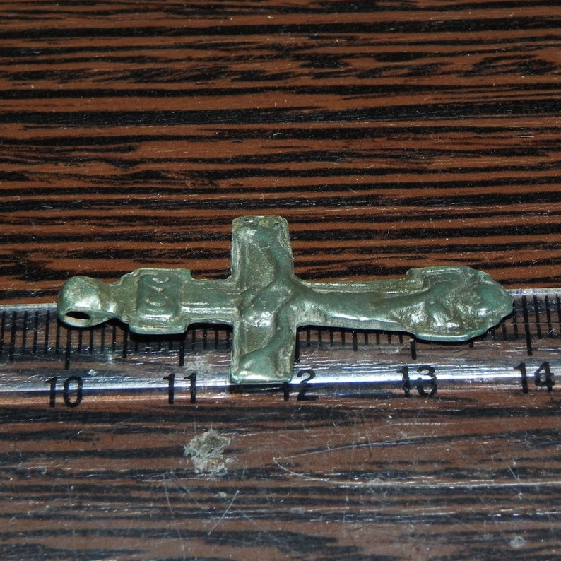 unique antique cross in a beautiful gray patina. Medieval Orthodox cross Cross of the XVI-XVIl century