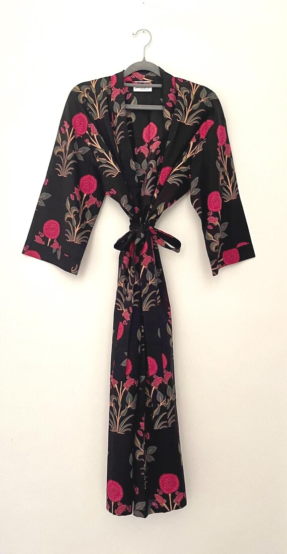 Handprinted Cotton Dressing Gowns/ Robes/ Beach Coverings/ Cotton Over  Shirts - Black Brigette - Etsy