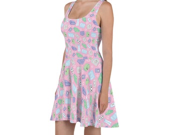 Cute Gamer Gaming pastel goth System Console Skater Dress