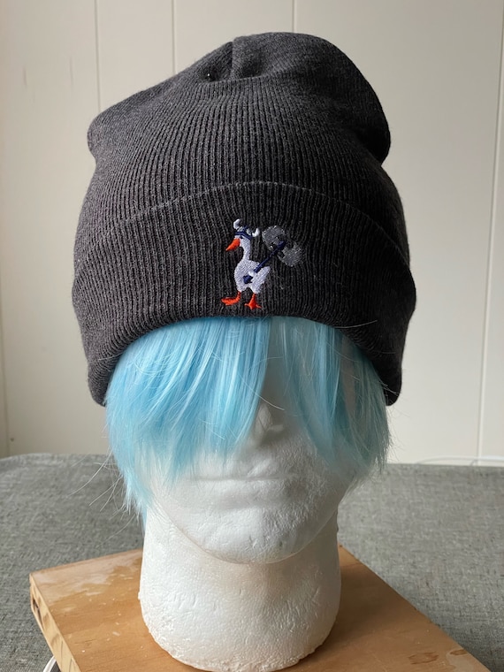 Warrior goose honk axe  Cuffed Beanie hat cap Embroidered Winter fall