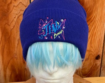 Jink Powder fish bone graffiti Cuffed knit Beanie