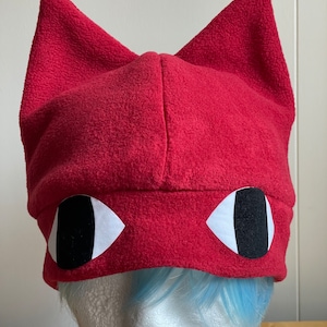 Cat red maroon café cute animal  fleece  winter warm cozy handsome hats