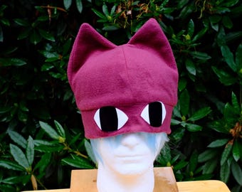 Handmade Cat Fleece Hat, Cozy Winter Wear