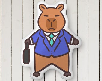 Business time Capybara Custom-shaped pillow