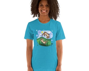 Otter Graphic T-Shirt - Unisex Blue Cotton Tee