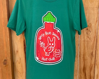 spicy bun sauce bunny chili pepper funny humor  red  Unisex t-shirt