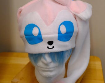 Tran icon  fairy type monster  winter cozy handmade animal fleece hat