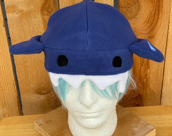 Handmade Blue Fleece Shark Hat: Cozy Kawaii Beanie