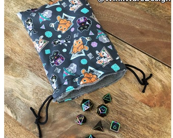 Tabletop tabby Dice bag cat fleece lined