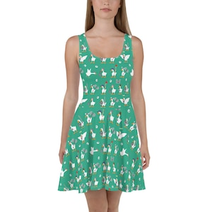 Warrior goose  geese green Skater Dress