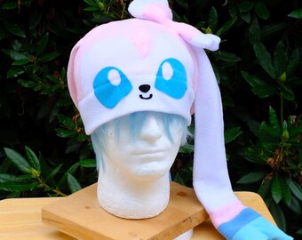 Tran icon  fairy type monster  winter cozy handmade animal fleece hat