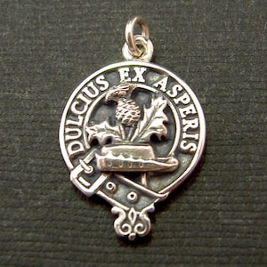 Clan Crest Charm/Small Pendant in Solid Sterling Silver