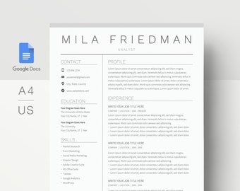 google docs resume etsy