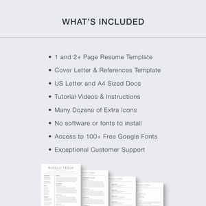 What is included with this Google Docs resume template by MioDocs