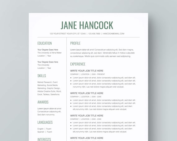 Simple Resume Template: Google Docs CV Design (A4 & US Letter)