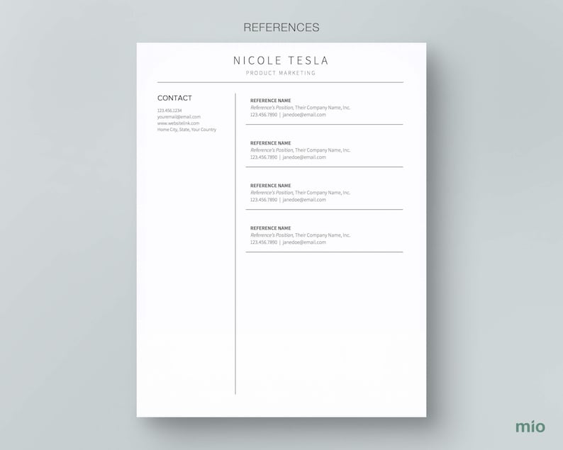 The references page template for Google Docs. It separates the information with lines.