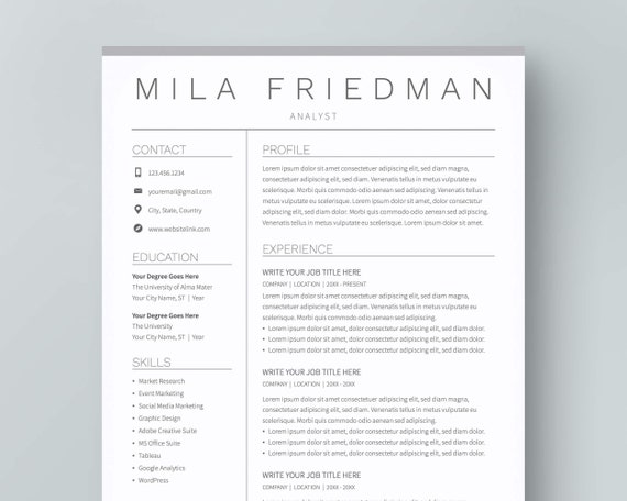 Google Docs Resume Template: Professional CV Design (Instant Download)