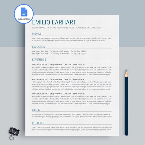google docs resume template google docs cv template google etsy