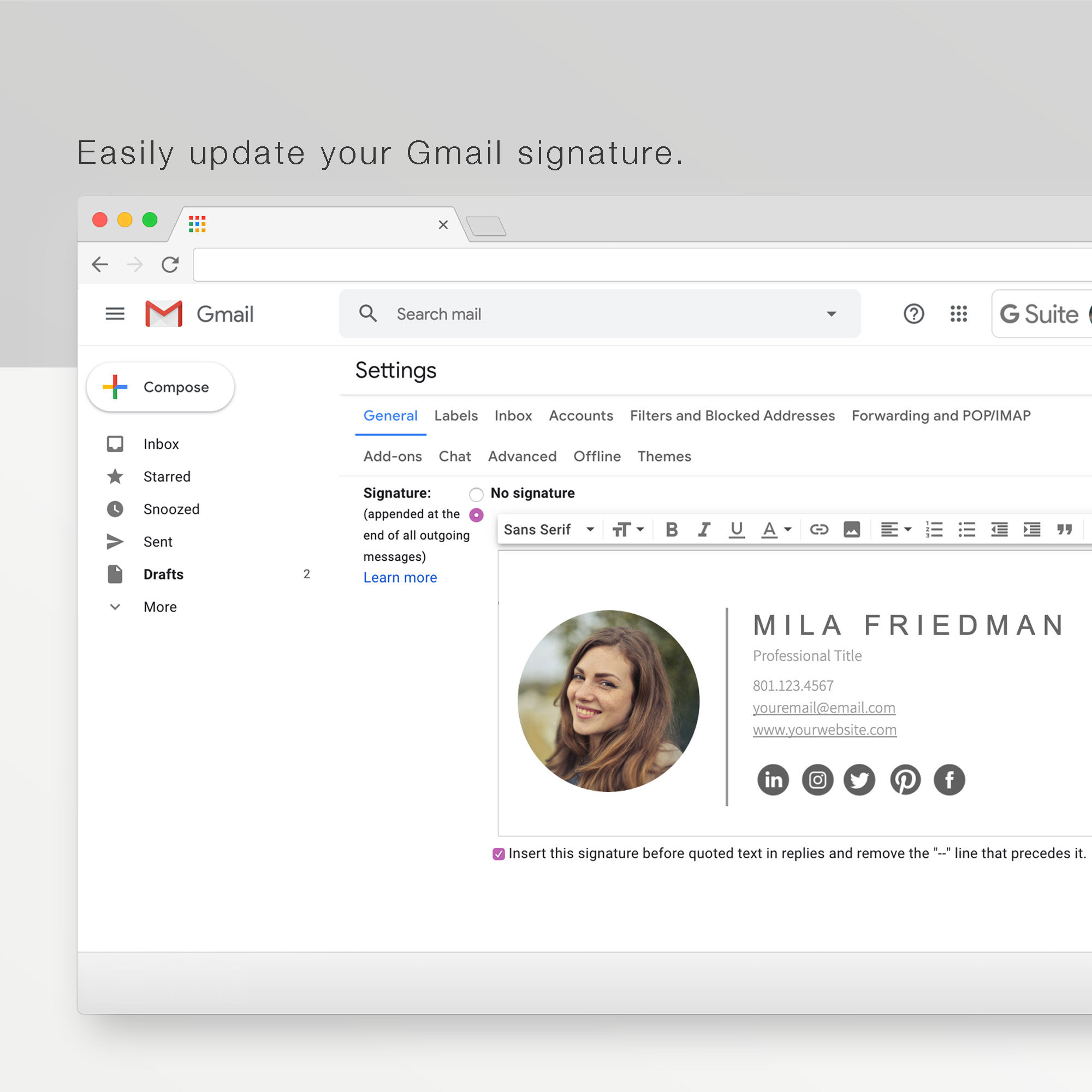 Signature In Gmail Template