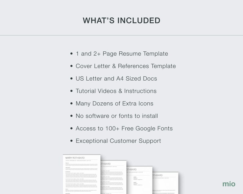 ATS Resume Template Google Docs: Cover Letter & References (instant ...