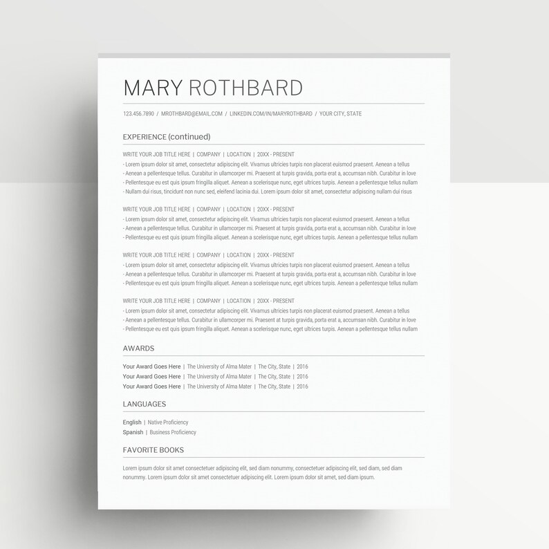 Ats resume template google docs an ats friendly google docs etsy