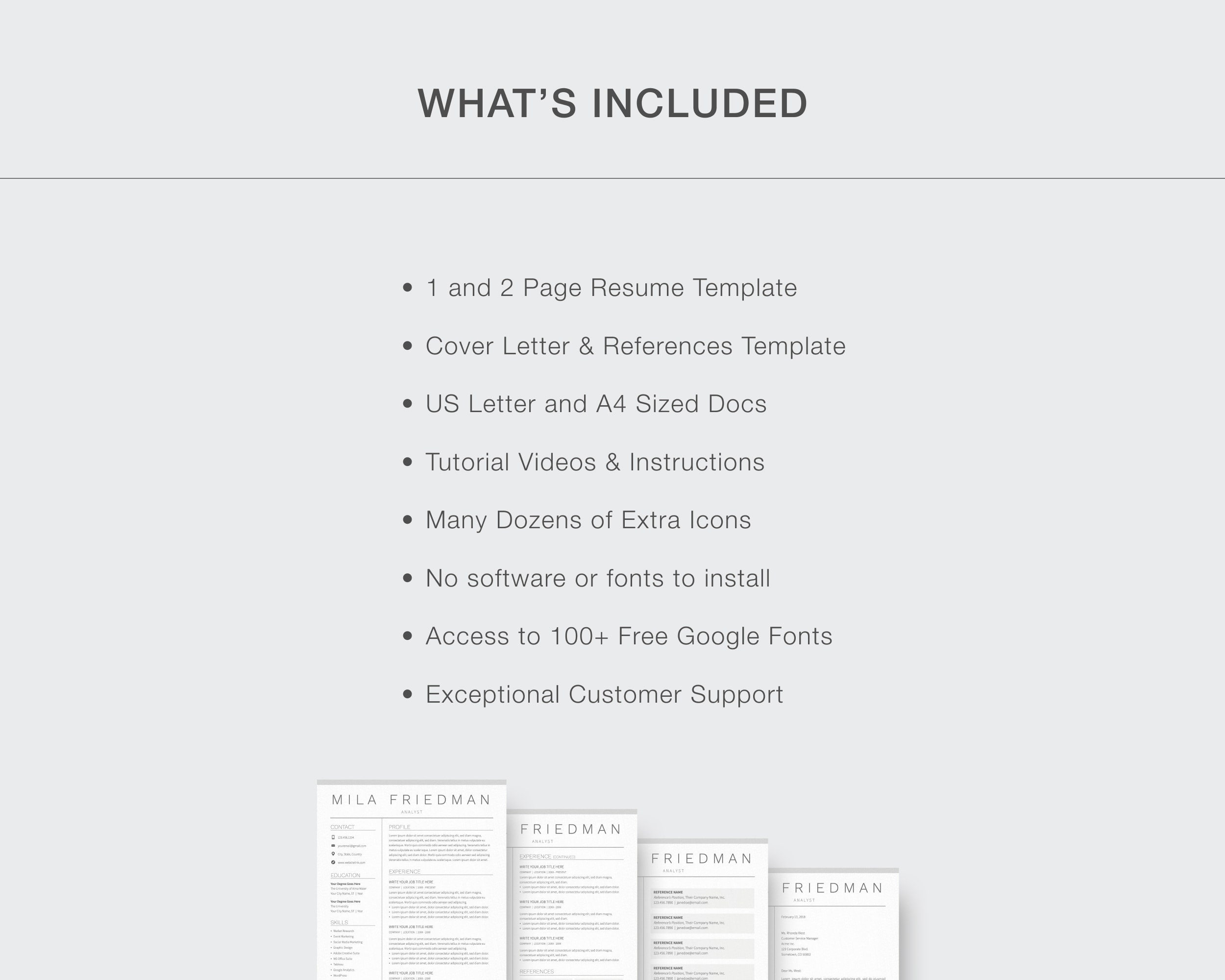 google-docs-resume-template-simple-resume-template-google-etsy