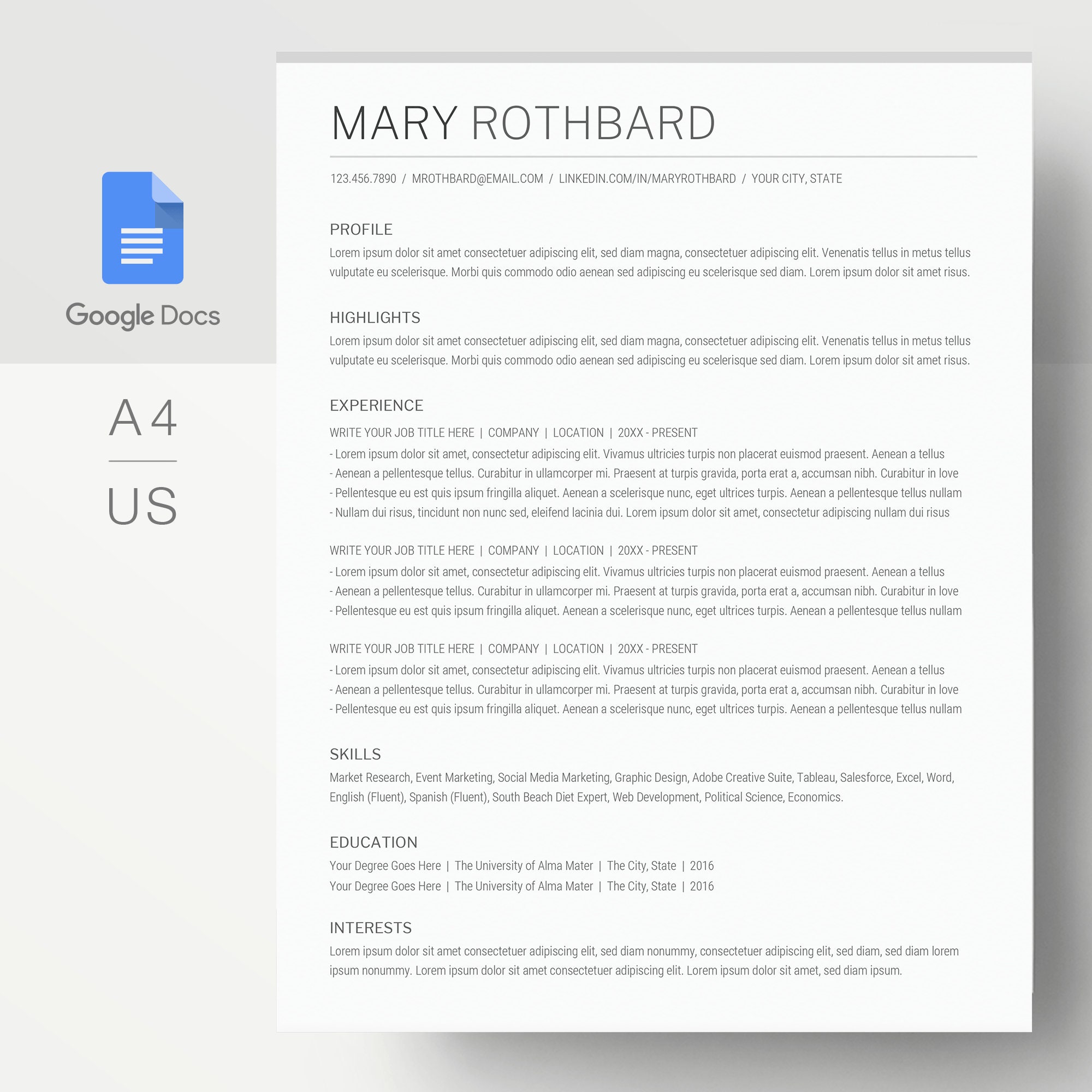 ATS Resume Template Google Docs. an ATS Friendly Google Docs Etsy ATS Resume Template Google Docs. an ATS Friendly Google Docs Etsy