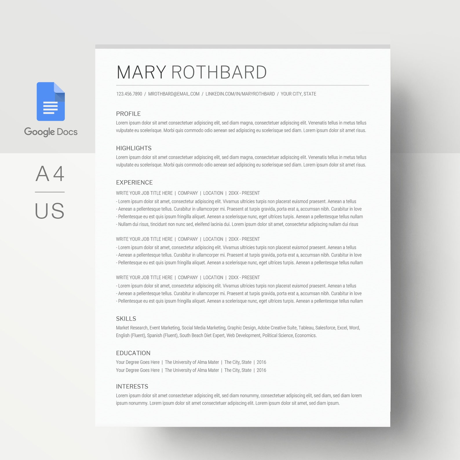 ATS Resume Template Google Docs. an ATS Friendly Google Docs Etsy ATS Resume Template Google Docs. an ATS Friendly Google Docs Etsy