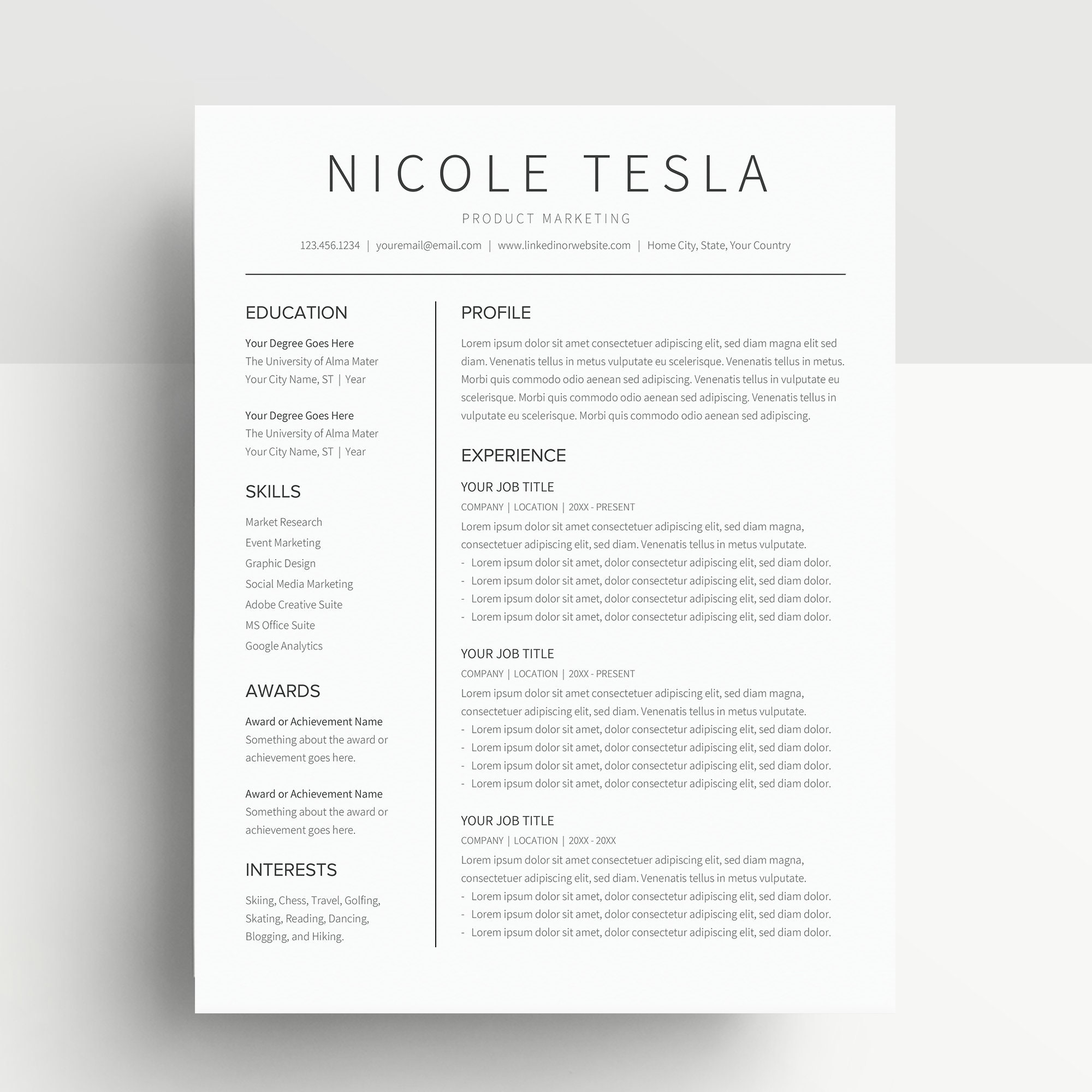 google-docs-resume-template-milowelove