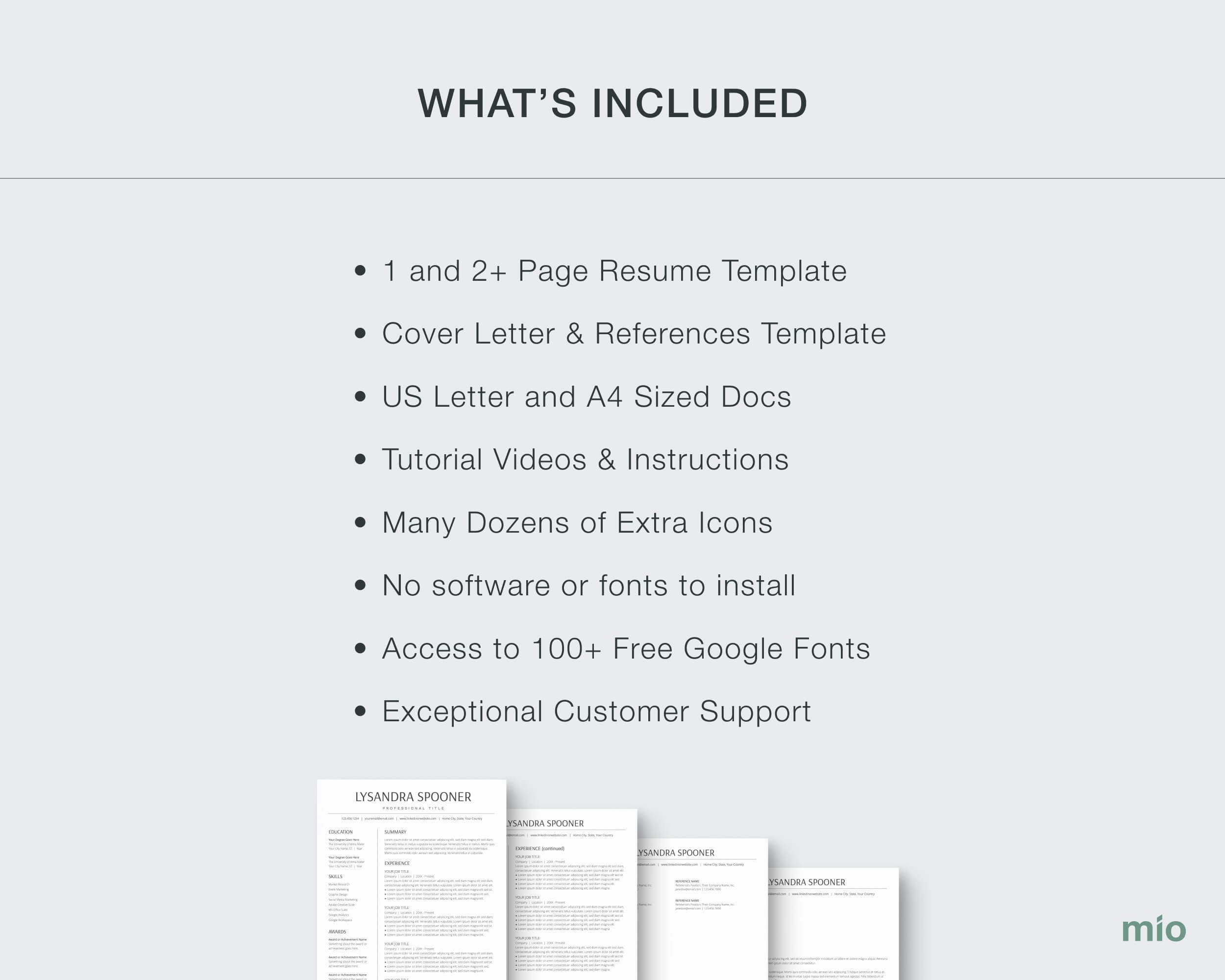 Clean Resume Template for Google Docs: Cover Letter & References (A4/US ...
