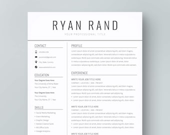 Bold Resume Template: Simple CV Design for Google Docs (Instant Download)