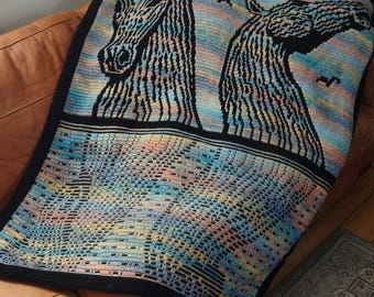 The Kelpies - Overlay Mosaic Crochet PATTERN - Digital Download in ENGLISH ONLY. Please check 'item details' for pattern information.