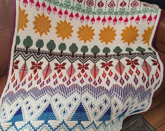 The Four Seasons - Overlay Mosaic Crochet PATTERN - Digital Download in ENGLISH ONLY. Please check &#39;item details&#39; for pattern information.