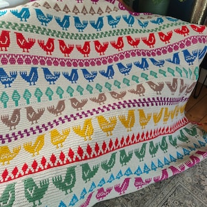 Scandi Birds - Overlay Mosaic Crochet PATTERN - Digital Download in ENGLISH ONLY