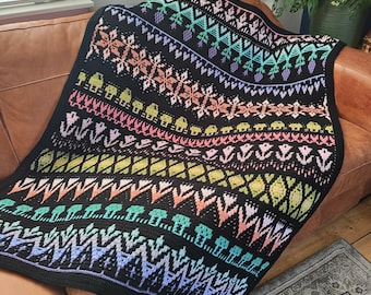 The Enchanted Garden - Overlay Mosaic Crochet PATTERN. Digital Download in ENGLISH ONLY. Please check 'item details' for pattern information