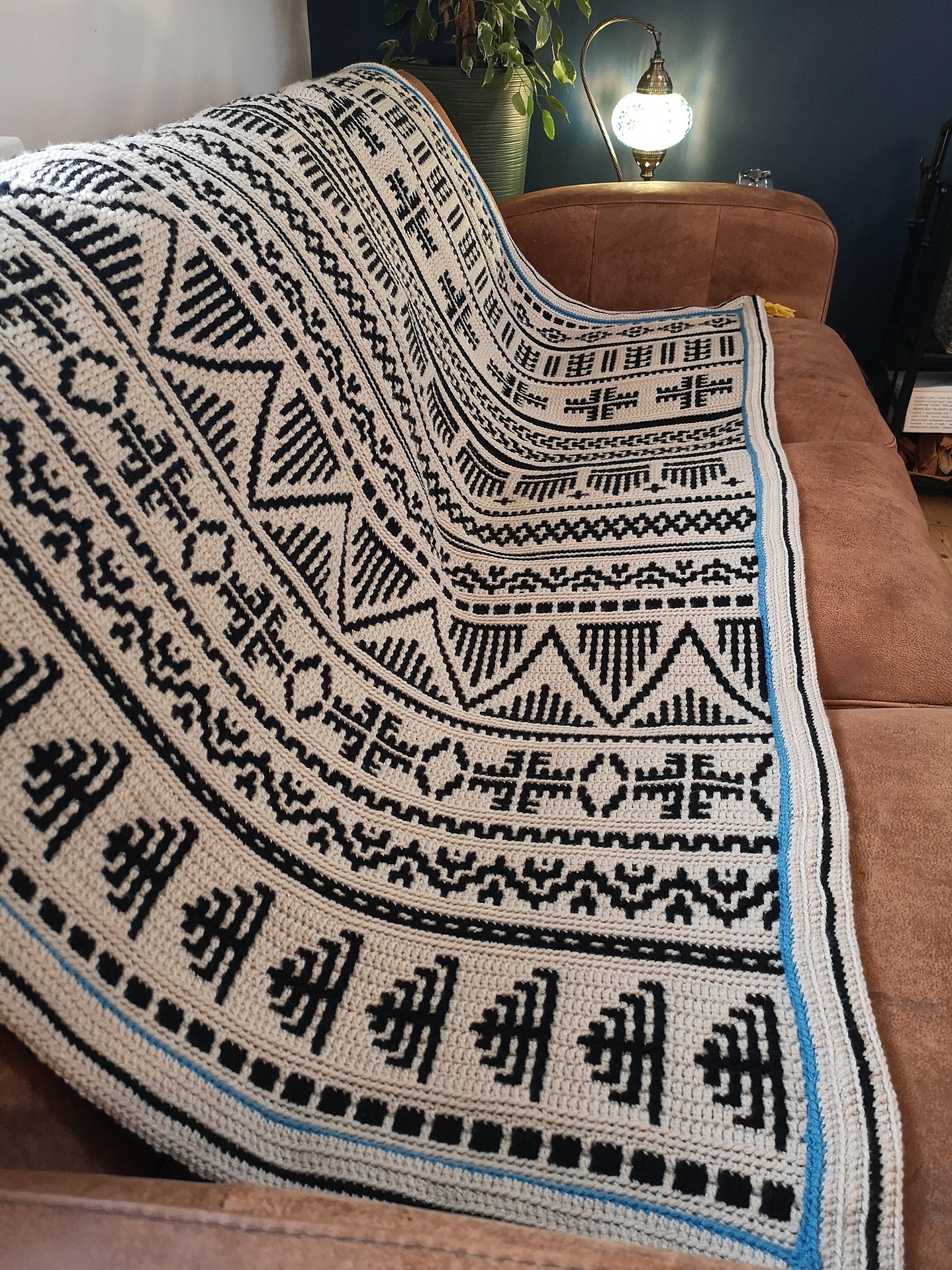 Berber Afghan Overlay Mosaic Crochet PATTERN ONLY Digital Etsy