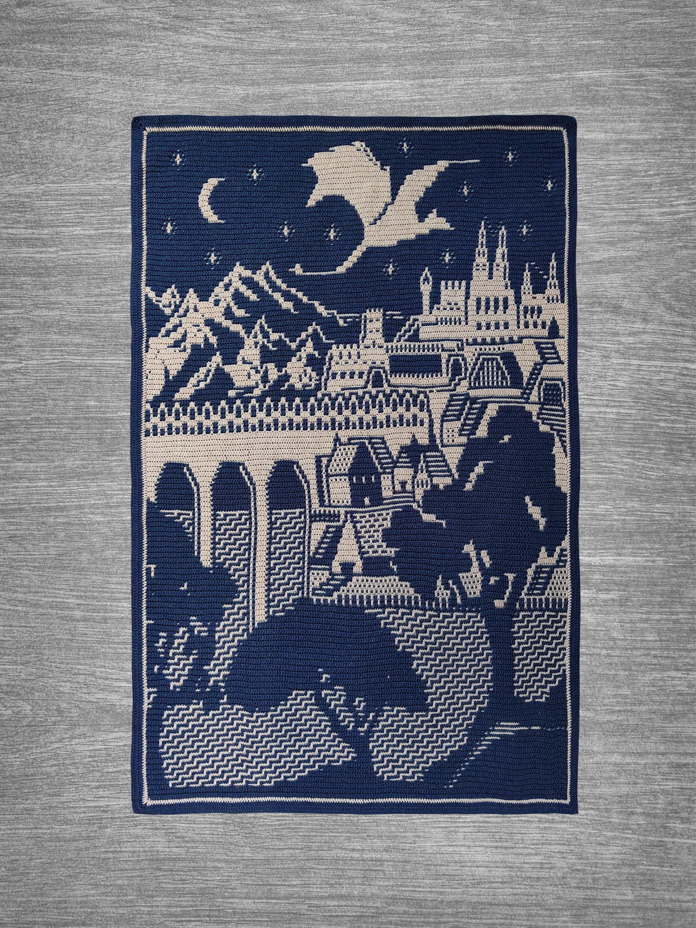 Dragonscape - Overlay Mosaic Crochet PATTERN - Digital Download in