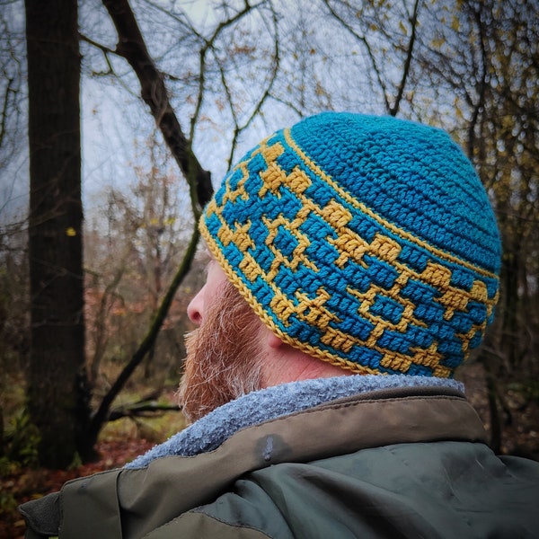 Stravaig Mosaic Beanie and Cowl - Overlay Mosaic Crochet PATTERN - Digital Download in ENGLISH ONLY