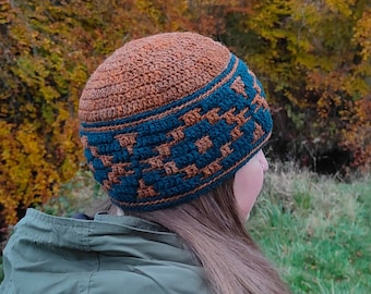Daunder Mosaic Beanie and Cowl - Mosaic Crochet PATTERN ONLY  - English Digital Download. Please check 'item details' for pattern info.
