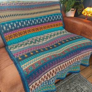 Patrón de crochet Bonnie Fair Isle - Mosaico superpuesto - Descarga digital SOLO EN INGLÉS. Consulte los &quot;detalles del artículo&quot; para obtener información sobre el patrón.