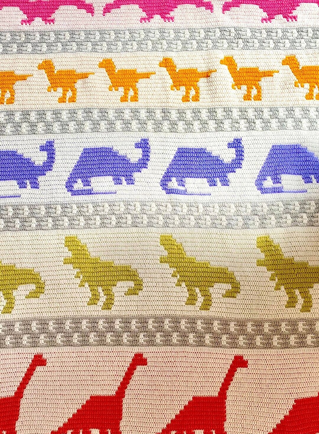 Mosaic Dinosaur Adventure - Overlay Mosaic Crochet PATTERN