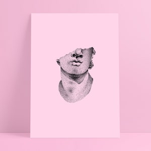 COLOSSUS - Print rose - Affiche A5 - Pointillisme