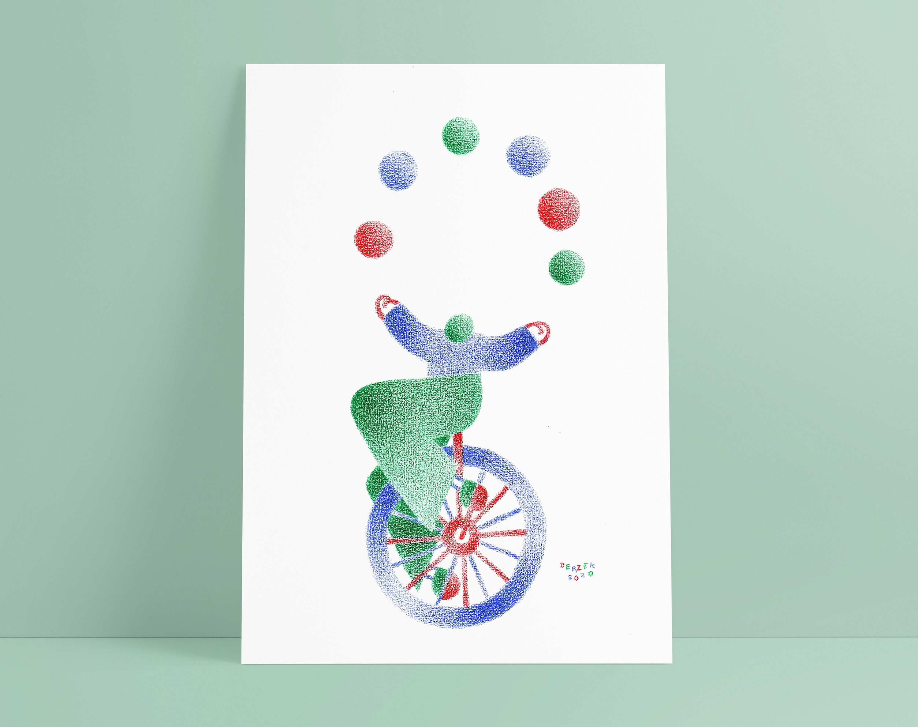 Circus - Original Drawing A4 Coloured Pencil