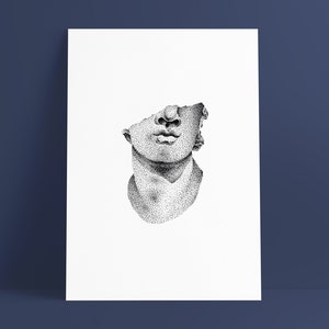 COLOSSUS - White Print - A5 Poster - Pointillism