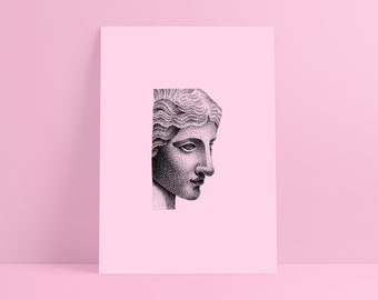 MAJESTIC - Pink Print - Poster A5 - Pointillism