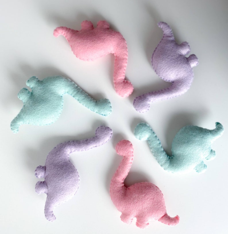 Pastel Pink Purple Mint Dinosaur Felt Bunting Dinosaur Garland Mustard Grey Decor Boy Bunting Girl Bunting Room Decor Dino Decor image 6