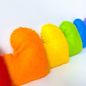 Rainbow Felt Heart Bunting Heart Bunting Heart Garland Rainbow Decor Nursery Room Décor Baby Shower Gift NHS Rainbow Window image 8